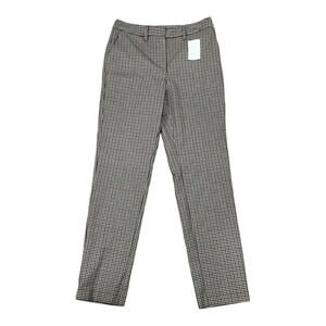 Halogen Beige Gingham Straight Leg Business Career Pants 2